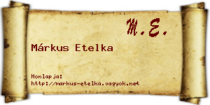 Márkus Etelka névjegykártya